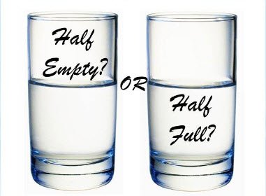 glass half empty or half full negative or positive thoughts